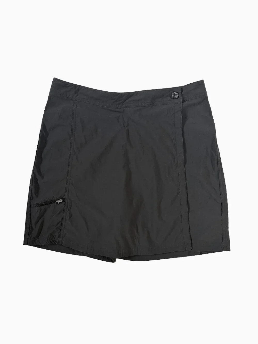LL Bean Black Vista Trek Skort 8 Nylon Spandex Hiking Golf Tennis Pockets Sporty